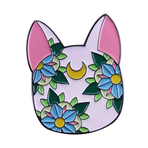 Jewelry - Sailor Moon Floral Cat Enamel Pin